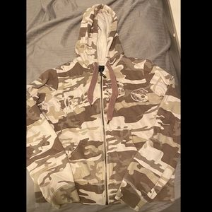 BCBGMAXAZRIA Camouflage hooded Zipup